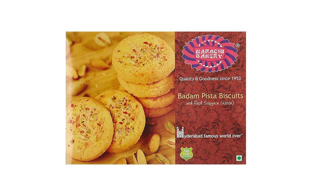 Karachi Bakery Badam Pista Biscuits with Real Saffron (Kesar)   Box  400 grams